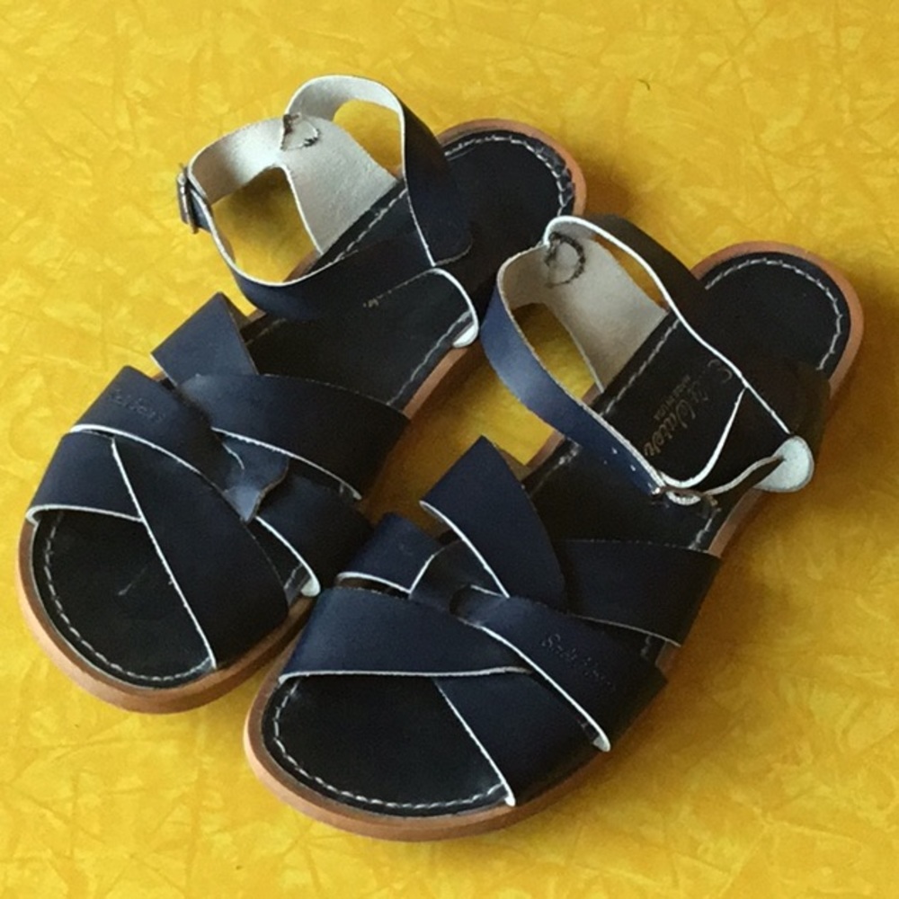 Salt Water sandals. Navy. Made in USA